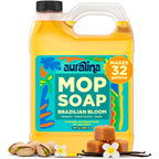 Auralina Luxury Mop Soap for Floor Cleaning - Highly Scented Brazilian Waves Concentrated Formula - Best Smelling Floor Cleaner for Mopping Tile, Wood & Laminate - R&W - No Residue, Pet Safe (32oz)