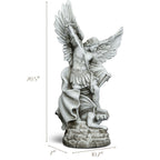 DevotedWalls 20.5" Large Saint Michael Statue Outdoor,Michael the Archangel Slaying Satan,Large Garden Religious Sculpture,San Miguel Arcangel Defender for Porch,Patio or Church Entryway