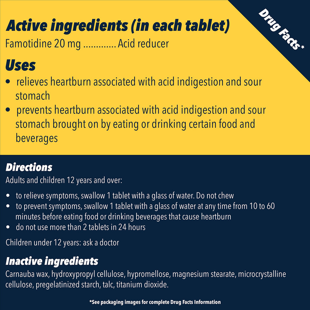 Pepcid AC Maximum Strength Heartburn Relief Tablets, OTC Medicine Prevents & Relieves Heartburn & Acid Reflux Due to Acid Indigestion, 20mg Famotidine Acid Reducer, Fast-Acting, 50 ct