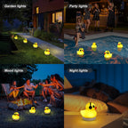 Goallim Solar Floating Pool Lights, 3" Duck Floating Pool Lights Solar Powered, IP68 Waterproof Glow in the Dark Pools Light that Float for Patio, Pond, Spa, Hot tub, Garden Party Decor - 4PCS