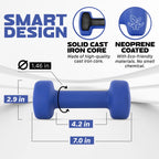 Yes4All 6 lbs Dumbbells Neoprene with Non Slip Grip ��� Great for Total Body Workout ��� Total Weight: 12 lbs (Set of 2)