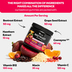 VitaUp Beet Root Gummies – Beetroot Gummies with CoQ10, Grape Seed, Vitamin C, B12 & B3 – Nitric Oxide Gummies for Circulation Support – Beet Supplement for Energy & Immune Support – 120 Beets Chews