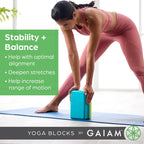 Gaiam Yoga Block - Supportive Latex-Free EVA Foam Soft Non-Slip Surface for Yoga, Pilates, Meditation (Black), 1 EA