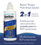 Boston Simplus Multi-Action Solution, 4X 120ml Contact Lens Solution for Rigid Gas Permeable Contact Lenses - Clean, Disinfect & Condition with 4X Lens Cases