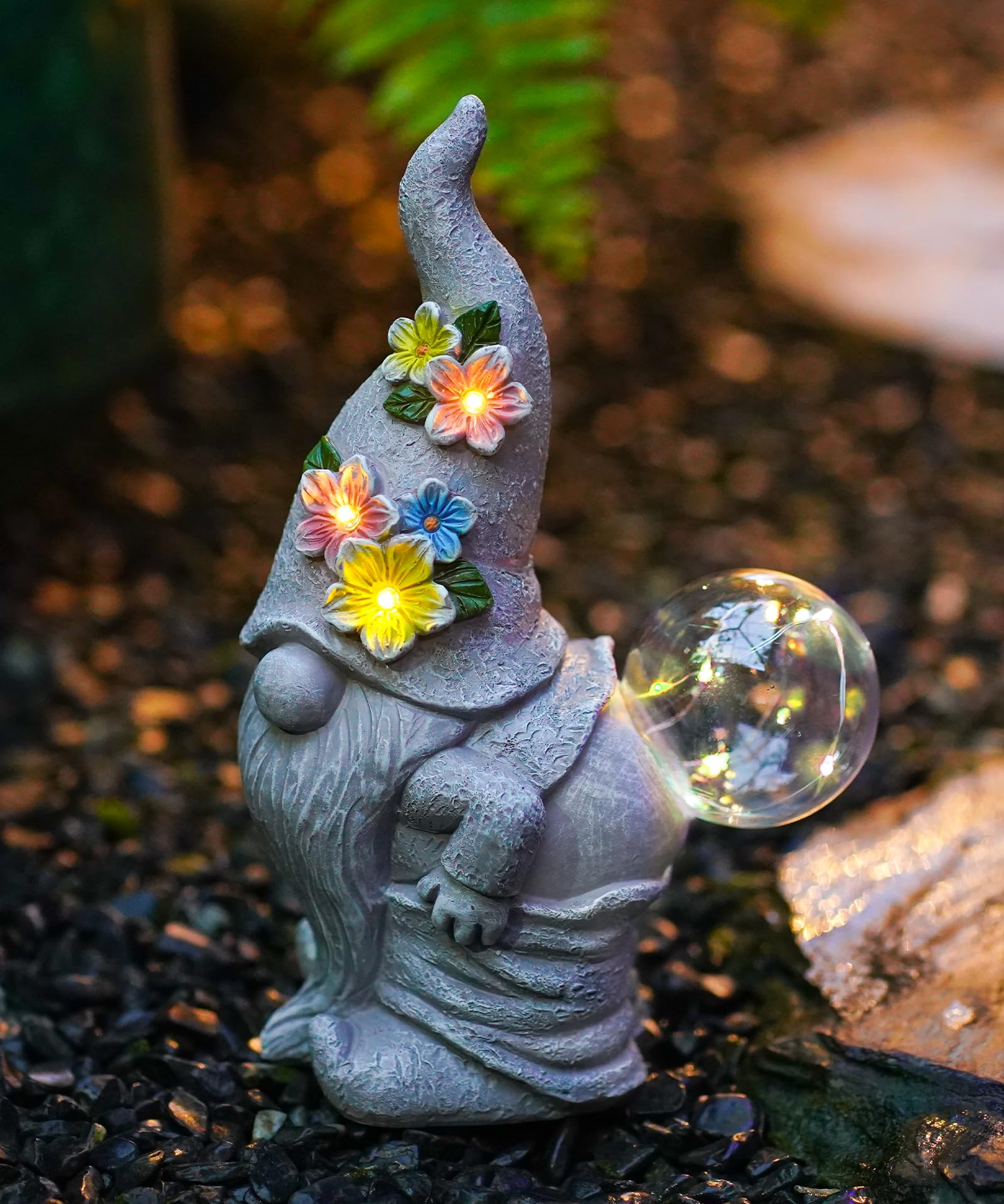 Acgarten Solar Funny Garden Gnome Statue: Outdoor Sculpture Lights for Yard Lawn Porch Balcony Patio Home Decor - Mothers Day Gifts for Mom Women Grandma