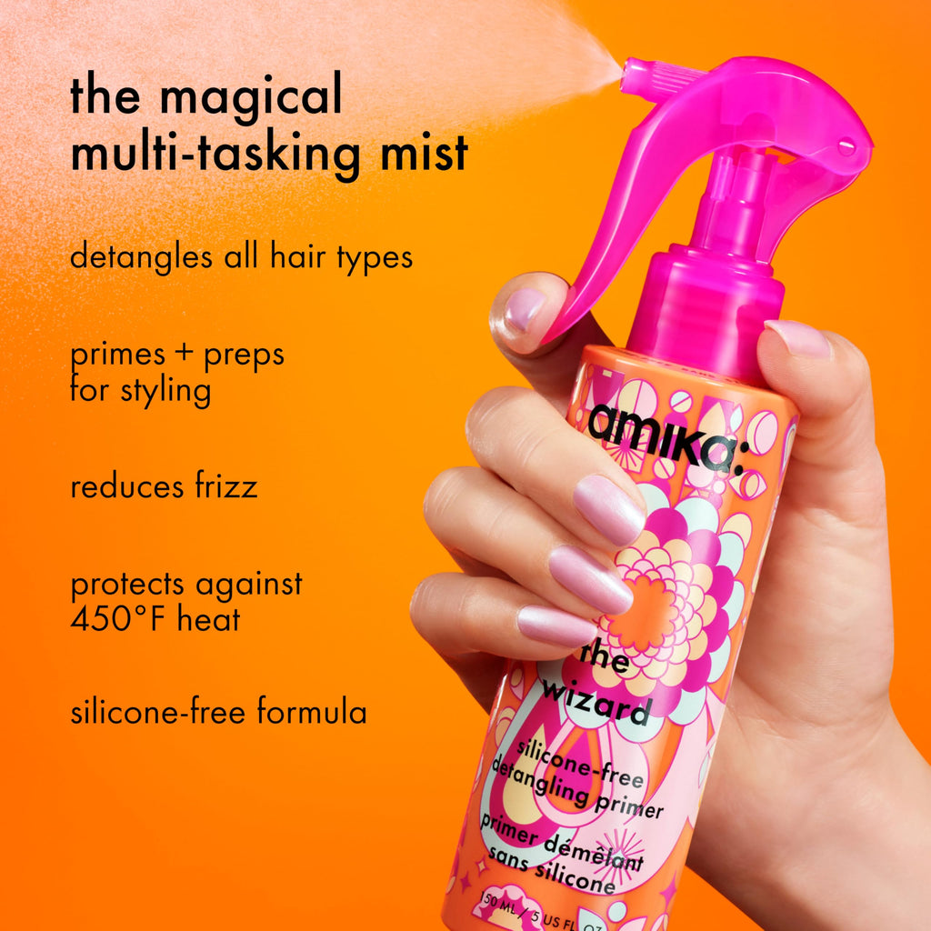 amika the wizard silicone-free detangling primer, 150ml