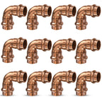 Copper Press Fittings 1/2inch,12PK Copper Coupling 90 Degree Elbow Coupling