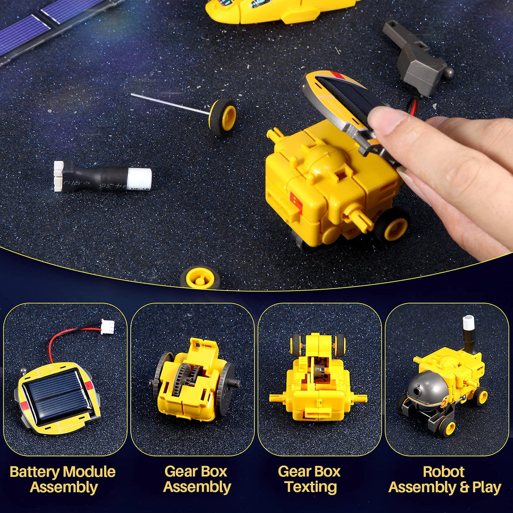 COBFDHA STEM Projects for Kids Age 8-12, Science Kits Boys, Solar Robot Space Toys Gifts 8-14 Year Old Teen Boys Girls, 120Pcs Building Experiments Robots Teenage Ages 9 10 11 12 , Yellow