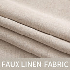 MIULEE 100% Blackout Linen Curtains for Bedroom 52x84 Inches Natural Beige