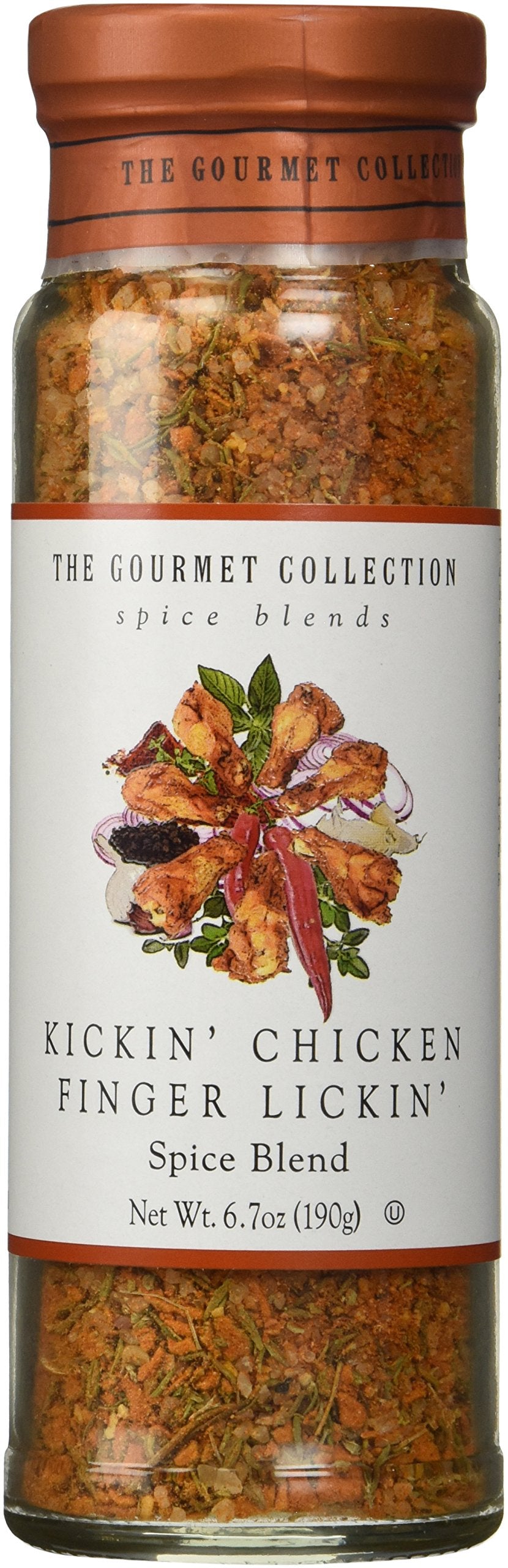 The Gourmet Collection Seasoning Blends Kickin' Chicken Finger Lickin' Spice Blend-Cooking Seasoning for Fried, Roasted, Broiled, Rotisserie Chicken.