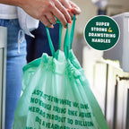 HoldOn 13-Gallon Trash Bags – Plant-based Tall Kitchen Trash Bags with Drawstring Handles for Tall Trash Bins, Heavy-duty and Compostable Large Trash Bags (40 bags)