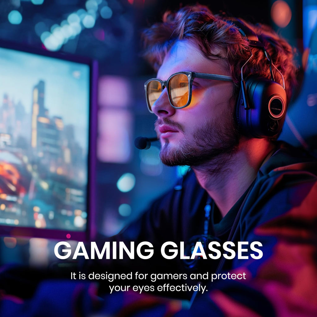 Cyxus Orange Blue Light Blocking Glasses for Men Women Gaming Glasses Redece Eye Strain Sleep Better 8082Z01