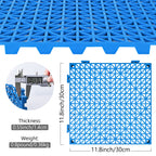 ToLanbbt Modular Interlocking Cushion 12P 11.8" x 11.8" Interlocking Rubber Floor Drain Holes Non-Slip Splicing Drainage Mats for Deck, Shower, Kitchen, Drain Pool, Sauna Bath, Indoor Outdoor (Blue)