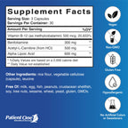 Patient One NerveCare | Supplement to Support Nerve and Vascular Health* | With Alpha Lipoic Acid, Vitamin B12, ALC and Benfotiamine | 90 Capsules
