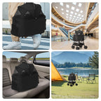 COOLCRAB Pet Stroller Quickly Folds for Easy Storage Cat Stroller with Detachable Carrier Thickened Oxford Cloth Breathable Basket Dog Strollers for Small Dogs (Grey)