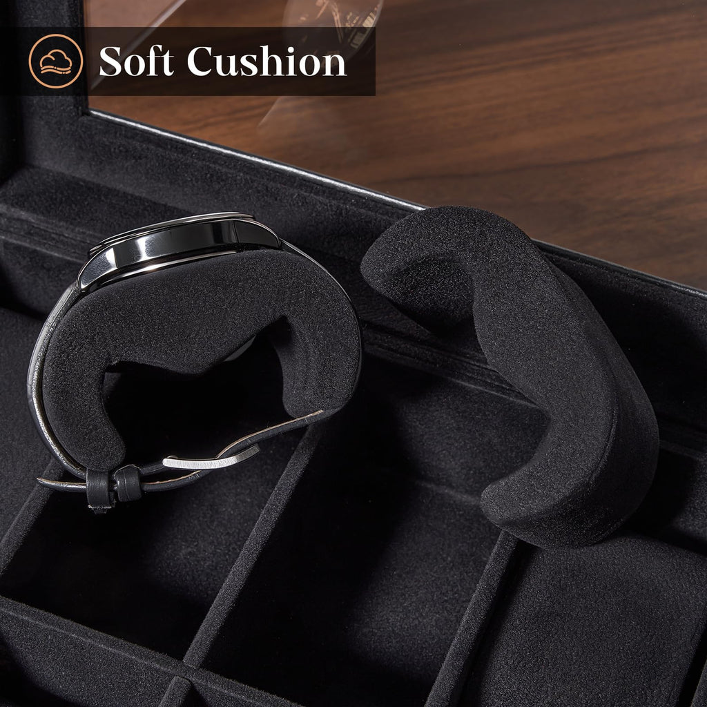 ProCase Watch Case, 8 Slot Mens Watch Box with Drawer -Black