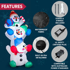 Joiedomi 6 FT Christmas Inflatable Decoration Stacked Snowman with Build-in LEDs Blow Up Inflatables for Xmas Party, Home Indoor Outdoor Christmas D��cor Yard Garden Lawn Winter Holiday Supplies D��cor
