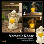 TIALLY Solar Angel Garden Statue, 8" Guardian Memorial Outdoor Light