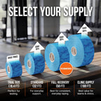 Kinesiology Tape - Waterproof Athletic Sports Tape for Knee, Shoulder, Arm & Back Support | 3-5 Day Adhesion, Hypoallergenic & Latex-Free + Taping Guide (Uncut, 2"x50ft Roll, Electric Blue Camo)