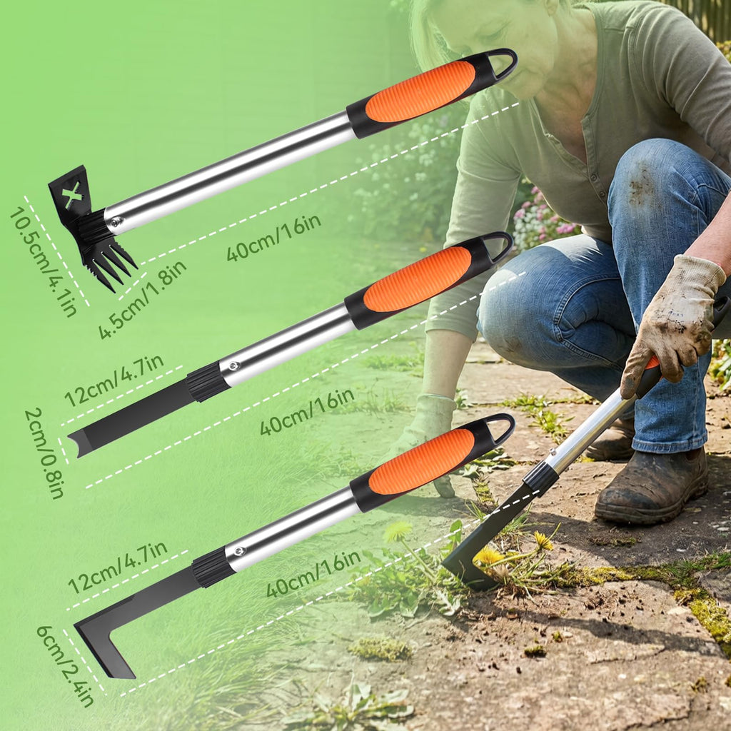 3 Pack Weed Remover Tool, Manual Weeders Set for Garden Cracks, Flower Bed