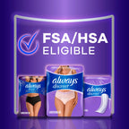 Always Discreet Adult Incontinence Overnight Underwear for Women, Large, Up to 100% Bladder Leak Protection, 48 Count (3 Packs of 16)