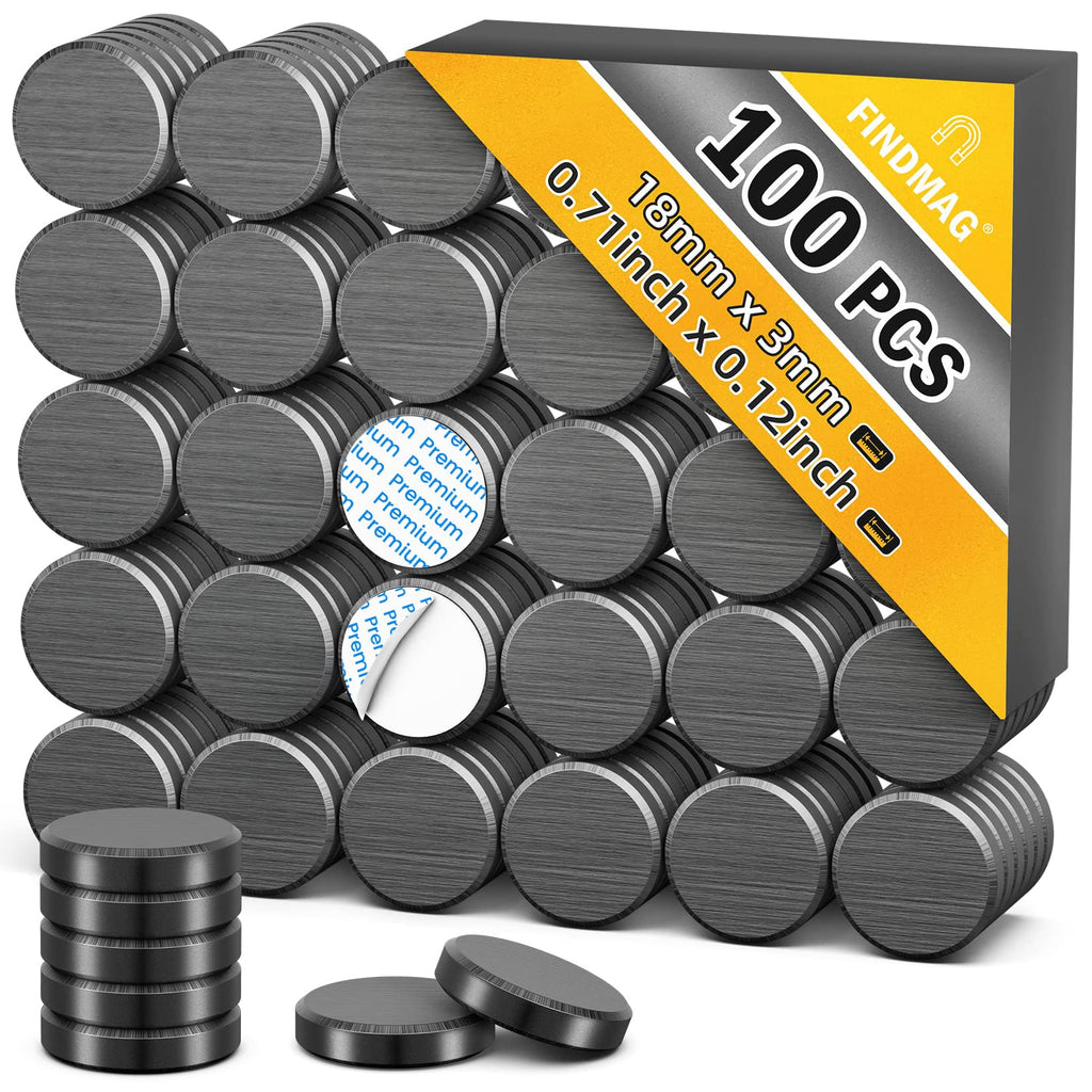 FINDMAG 100 Pack Magnets with Adhesive Backing, Craft Magnets for Boards