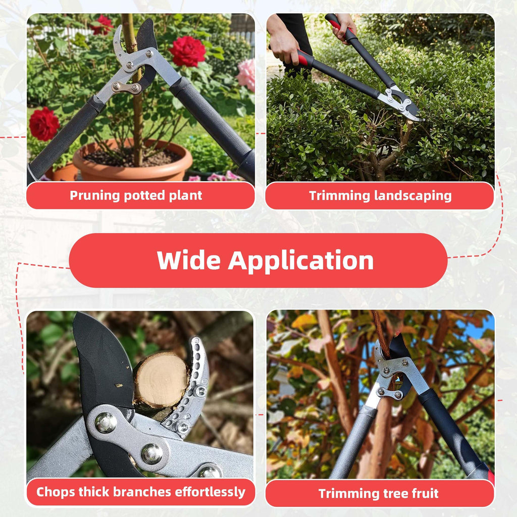 YRTSH Lopper Heavy Duty Branch Cutter Tree Clippers with Compound Action, Chops Thick Branch Ease, Garden Loppers Pruning, 18 Inch Tree Trimmer with 1.6” Clean Cut Capacity (18 Inch)