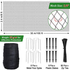 8 X 100 Ft Garden Netting, 5/8in Mesh Heavy Duty Bird Netting for Vegetable, Fruit Trees, Blueberry Bush Protection, Reusable Poultry Netting Against Birds, Deer, Rabbit and Cat, Chicken Coop Net