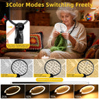 EVINYEP 2500mAh Magnifying Glass with Light, Upgrade LCD Display Screen 5X/10X Lighted Magnifier for Seniors & Low Vision, Hands Free Magnifier for Reading, Knitting, Cross Stitch & Crafts(Black)