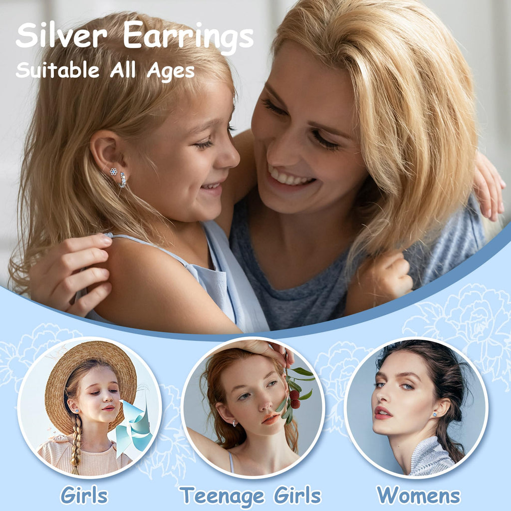 YADOCA 𝟵𝟮𝟱 𝗦𝘁𝗲𝗿𝗹𝗶𝗻𝗴 𝗦𝗶𝗹𝘃𝗲𝗿 Earrings for Girls Women