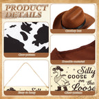 Mindsoft 5Pcs Cowboy Goose Outfit Set, for 23" Statue,Included Sign