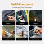 FLEXTAILGEAR Air Pump for Inflatables Max Pump 3, 5Kpa Portable Air Pump, 500L/min Air Mattress Pump with Camping Light,Portable Inflator for Inflatable Pillows Swim Rings Air Mattresses Air Bed Boats