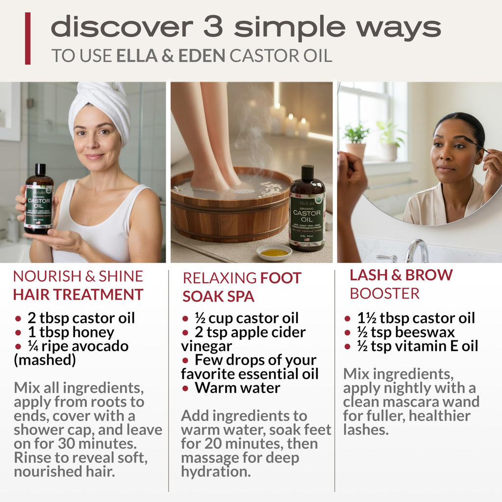 USDA Organic Castor Oil, 100% Pure Cold-Pressed Hexane-Free, 16 Oz