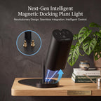 Cordless Small Grow Light for Indoor Plants, Magnetic Docking Desktop Plant Light with 4/6/8H Timer, Rechargeable Grow Light Full Spectrum LED Lamp for Office Desk, Succulents, Herbs