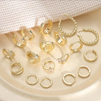 9 Pairs Small Gold/Silver Hoop Earrings Set for Women