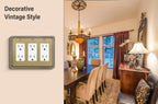 Henne Bery Rope Edge Decorative Wall Plate Switch Plate Outlet Cover (Triple Decorator, Antique Brass)
