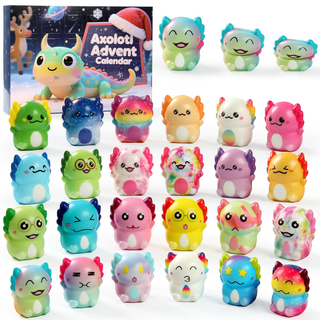 Christmas Advent Calendar 2026, Axolotl Slow Rising Squishy Advent Calendar