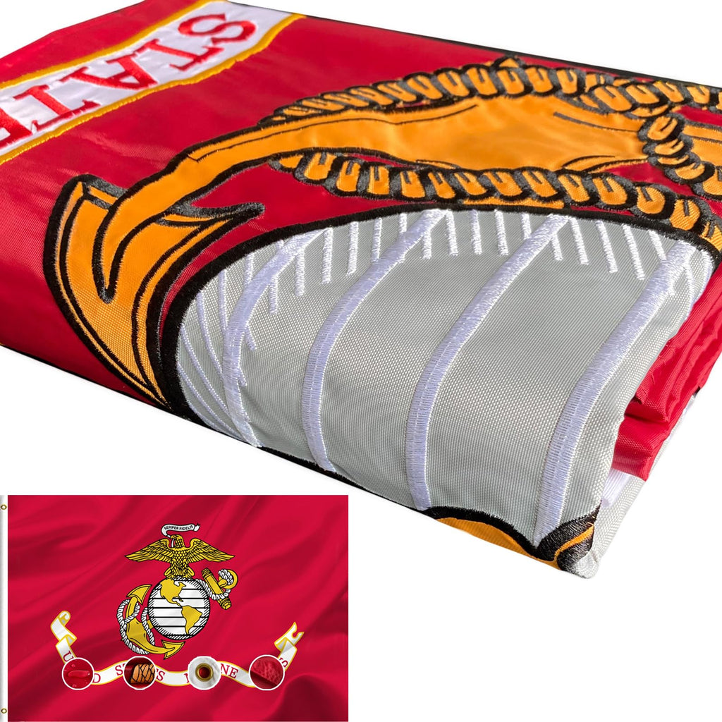 3x5ft Double Sided US Marine Corps Flag Outdoor with 2 Brass Grommet
