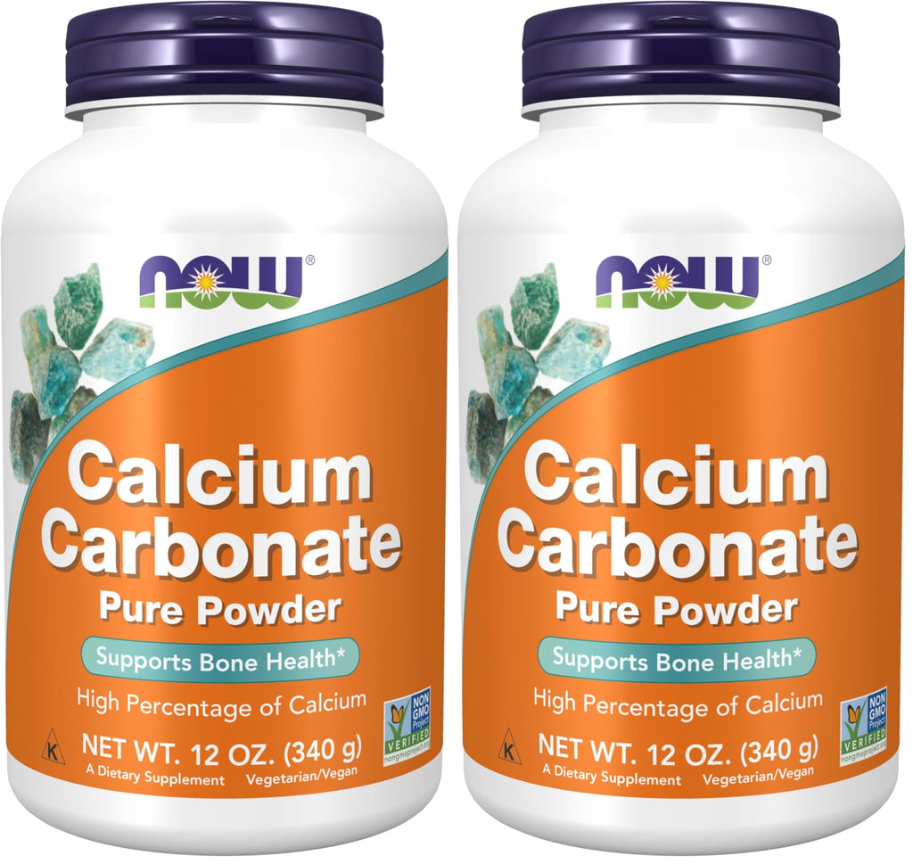 NOW Supplements, Calcium Carbonate Powder, High Percentage of Calcium, Supports Bone Health*, 12-Ounce (Pack of 2)