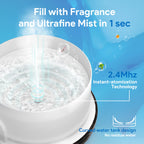 ASAKUKI Essential Oil Diffuser for Home, 500ML Aromatherapy Diffuser Humidifier with Remote Control, 7 Color LED Lights, Quiet Cool Mist Diffuser for Bedroom, Office, Gift for Mom (Dark Brown)