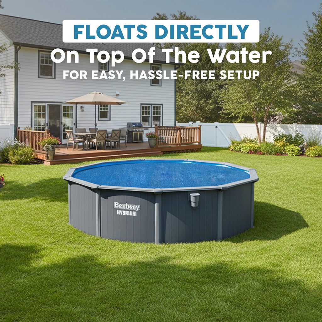 Bestway Round Solar Pool Cover for 18' Above Ground Pool - Frame and Steel Wall Models, Solar Heating Protector with Outdoor Leaf & Debris Protection