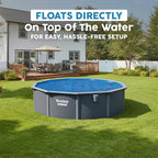 Bestway Round Solar Pool Cover for 18' Above Ground Pool - Frame and Steel Wall Models, Solar Heating Protector with Outdoor Leaf & Debris Protection