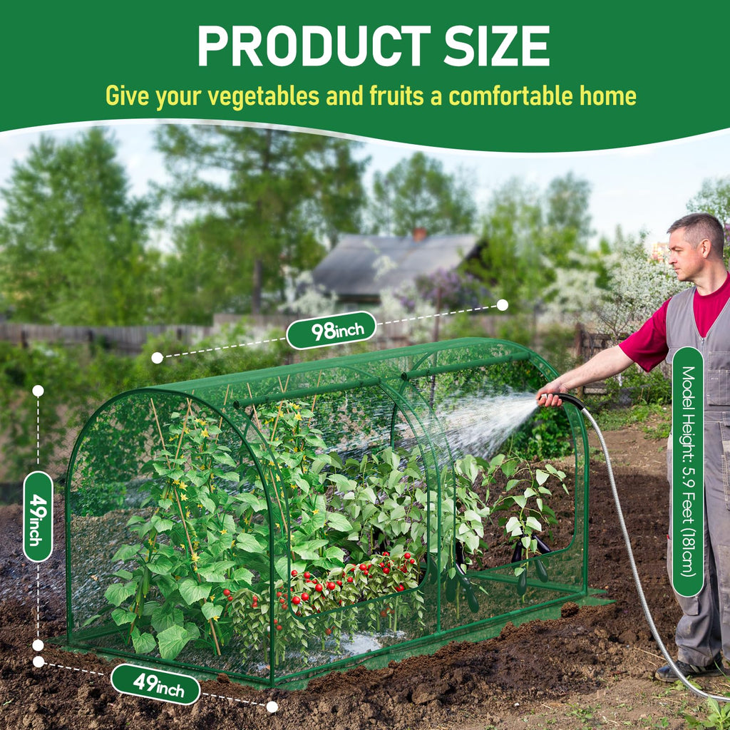 SPECILITE 98x49x49in Garden Plant Netting Mesh Cover for Raised Bed, Green