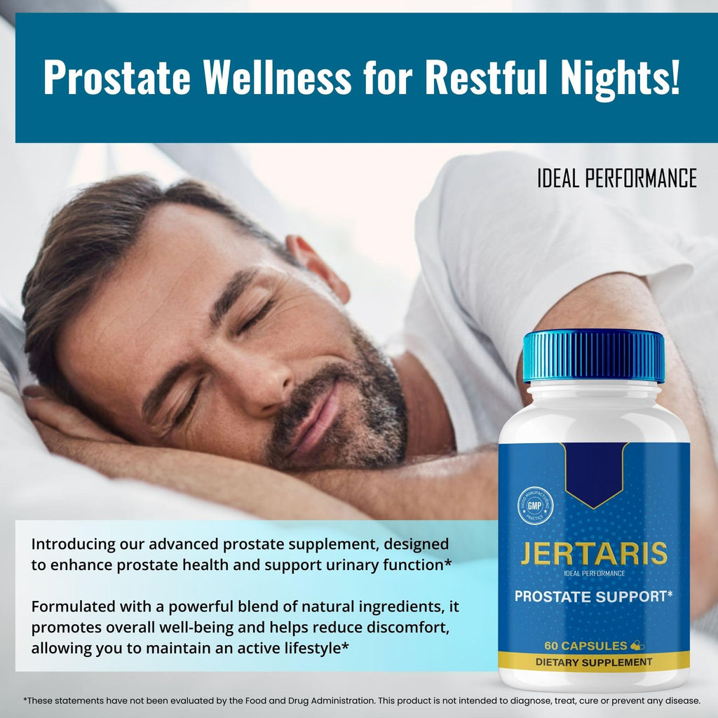 IDEAL PERFORMANCE Jertaris Capsules, Jertaris Prostate Health Supplement Pills - Extra Strength, Jertaris Supports Prostate Heath All Natural Formula, Jerta RIS Capsules, Jer Taris Reviews (3 Pack)
