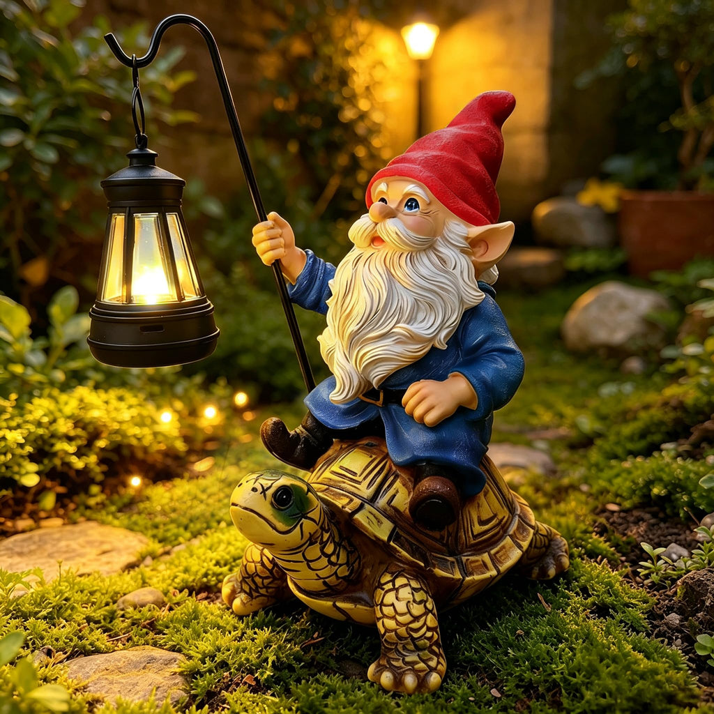 Outdoor Garden Gnome Statue, Solar Light Gnomes Statues Decoration for Yard