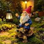 Outdoor Garden Gnome Statue, Solar Light Gnomes Statues Decoration for Yard