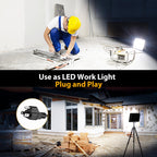 Onforu 120W Flood Lights Outdoor,12000lm Bright LED Work Light with Plug,Daylight White LED Flood Lighting, IP66 Waterproof Security Yard Lights for Yard Garage Stadium 2 Pack