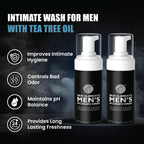 Skin Elements Intimate Wash for Men with Tea Tree Oil (Combo) | pH Balanced Foaming Hygiene Wash | Control Bad Odor & Unwanted Sweat | Refreshes Intimate Area | 240 ml | Pack of 2