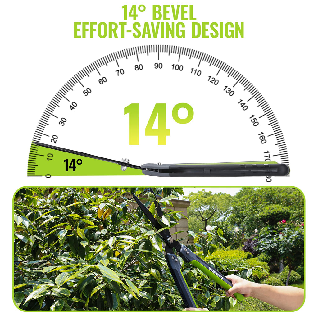 WORKPRO 23” Hedge Shears, Foldable Hedge Clippers for Most Garden Plants