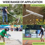 PVNIEFC Floating Lake Rake, 36" Aluminum All Purpose Lake and Landscape Rake with 11' Extension Handle and 52' Rope, Weed & Algae Removal